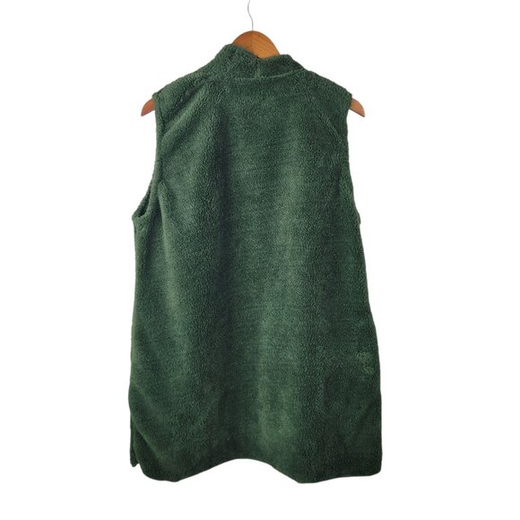 NEW Serra Vest Size Large XL Womens open front Fuzzy Fleece Green Warm Pockets - Picture 5 of 7